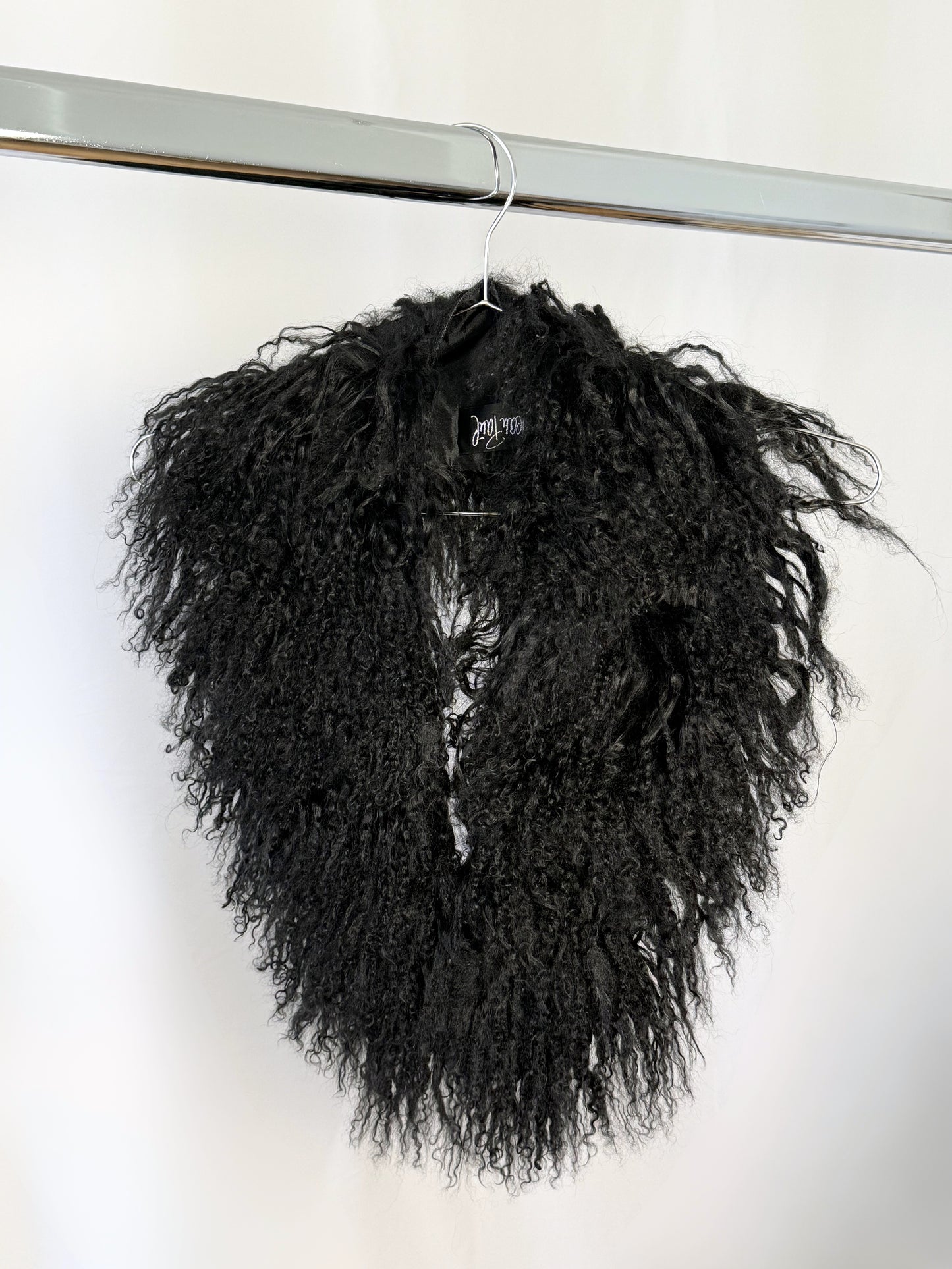 black lamb fur stole